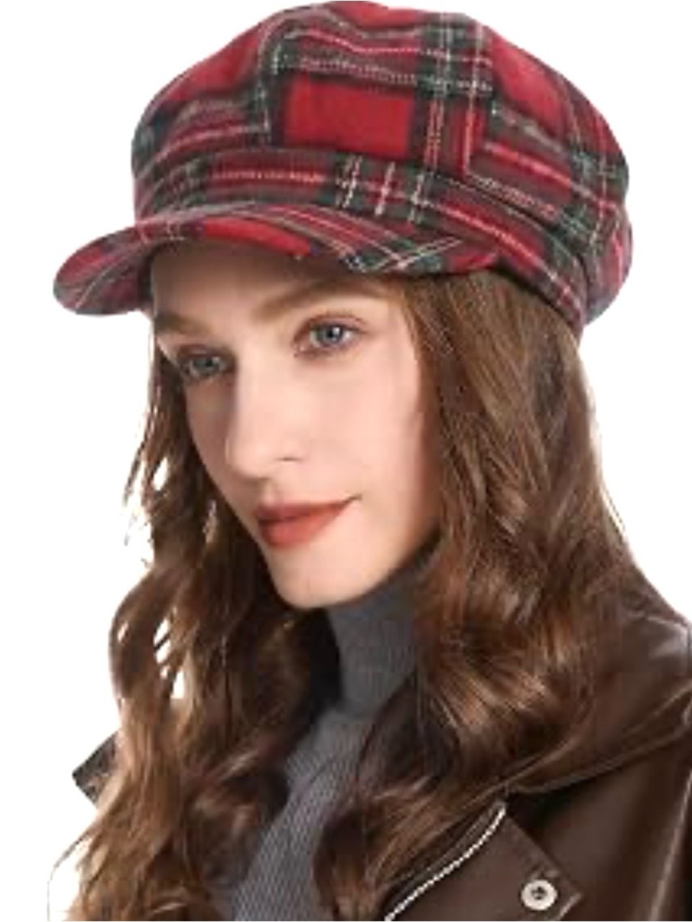 EMPIRE FASHION Women’s Plaid Applejack Cap Newsboy Hat